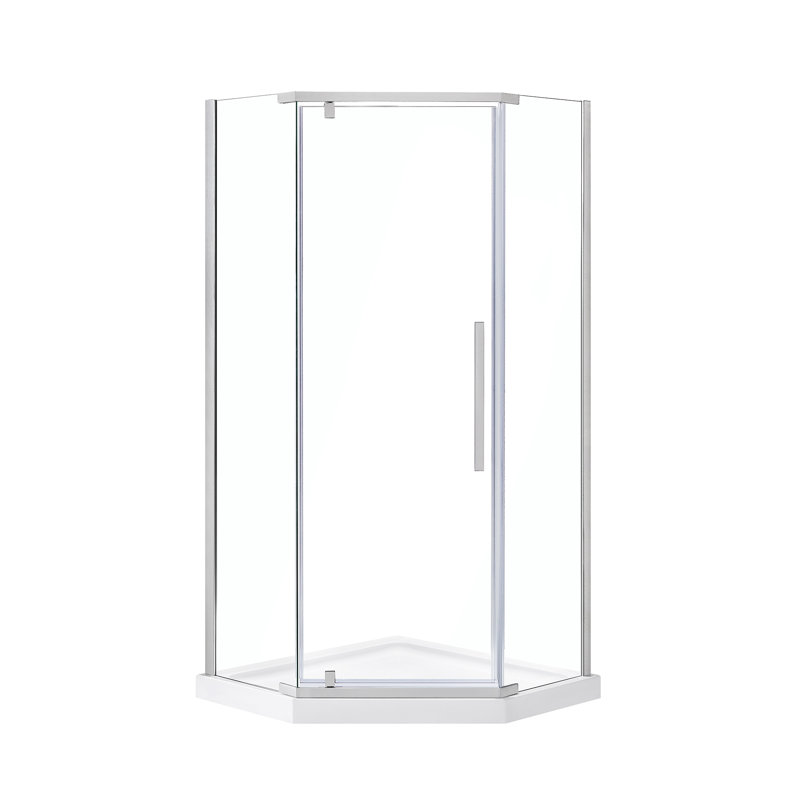 Ove Decors 38" W x 38" D x 75" H Framed Neoangle Corner Shower Kit